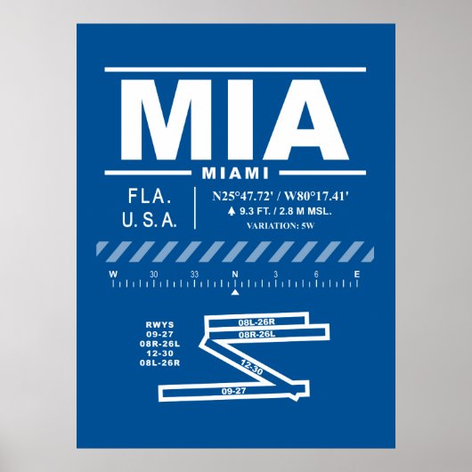 マイアミ国際空港 MIA ポスター (正面)