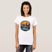 マイアミ市フロリダスカイライン Tシャツ (正面フル)