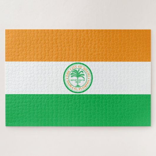 マイアミ市旗(フロリダ州) ジグソーパズル (横)