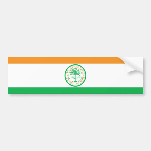 マイアミ市旗（フロリダ州） バンパーステッカー (正面)