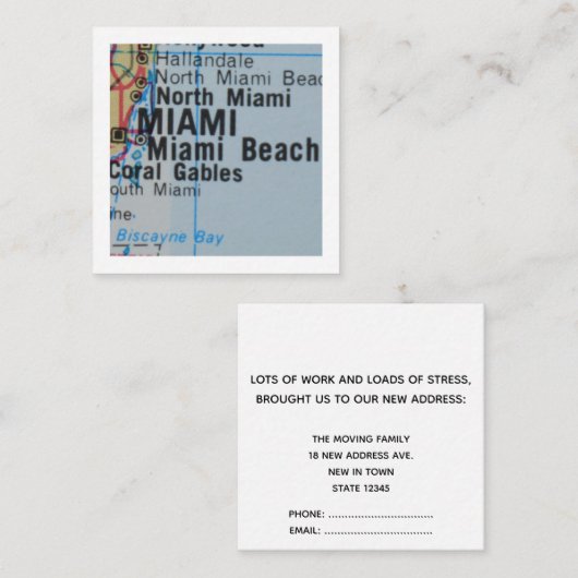 マイアミ引っ越しました新しいアドレスカード エンクロージャーカード (正面/裏面)