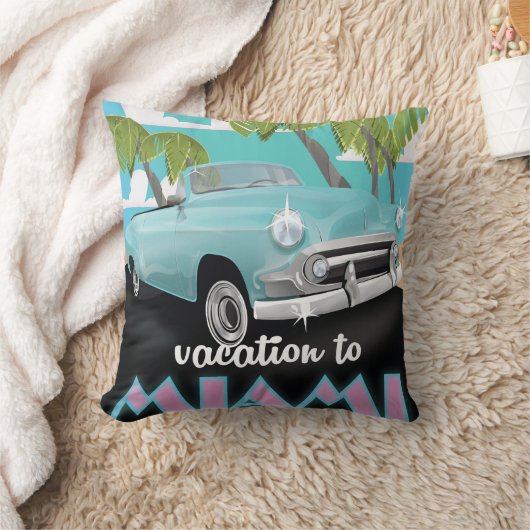 マイアミ旅行ポスターへの休暇 クッション (ブランケット)