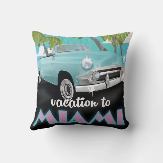 マイアミ旅行ポスターへの休暇 クッション (裏面)