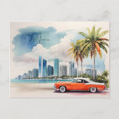マイアミ水彩画 ポストカード (正面)