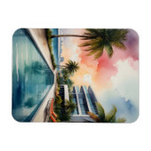 マイアミ水彩画 マグネット (横)