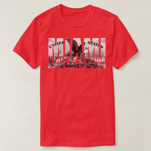 マイアミ米州フロリダ Tシャツ (デザイン正面)