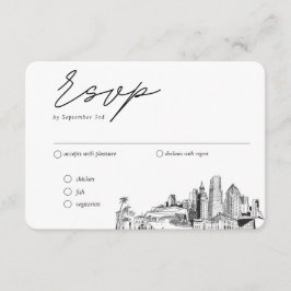 マイアミ結婚のRSVP伝統的 Meal Options エンクロージャーカード