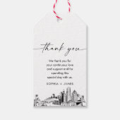 マイアミ結婚スカイライン感謝メッセージカード ギフトタグ (正面)