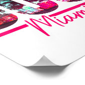 マイアミ305エリアコードフロリダヴィンテージヤシの木Pri ポスター (角)