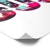 マイアミ305エリアコードフロリダヴィンテージヤシの木Pri ポスター (角)