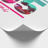 マイアミ305エリアコードフロリダヴィンテージヤシの木Pri ラッピングペーパー (角)