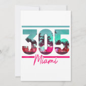 マイアミ305エリアコードフロリダヴィンテージヤシの木Pri 招待状 (裏面)