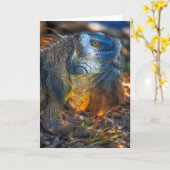 マイアミ・イグアナ・グリーティング・カード カード (黄色い花)