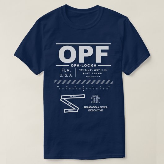 マイアミ – オパロッカエグゼクティブエアポートOPF Tシャツ (デザイン正面)