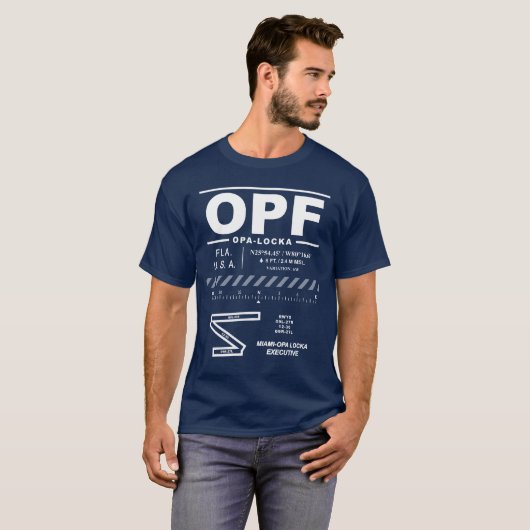 マイアミ – オパロッカエグゼクティブエアポートOPF Tシャツ (正面フル)