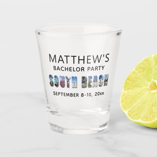 マイアミ サウスビーチ フロリダ 結婚前パーティーのお土産 ショットグラス (正面)