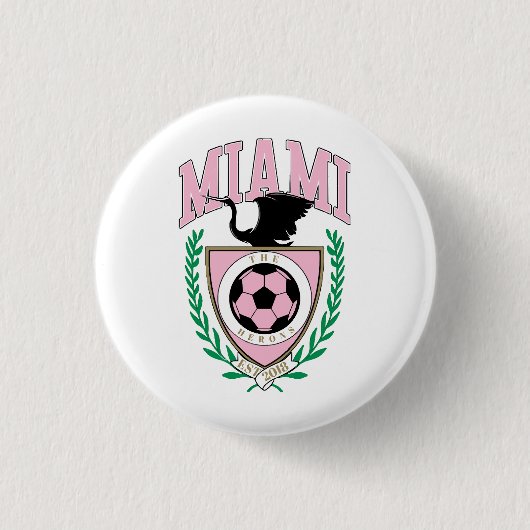 マイアミ サッカー バーシティスタイル 缶バッジ (正面)