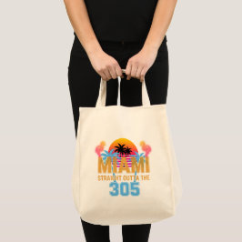 マイアミ ストレート アウタ ザ 305 ビンテージ サンセット ネオン トートバッグ