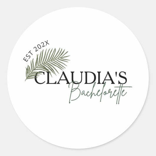 マイアミ パーム オーダーメイド 名前 花嫁 ブライズパーティー ラウンドシール (正面)