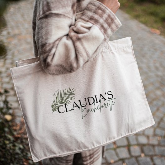 マイアミ パーム ブライド カスタム チック バチェロレッテ パーティー ラージトートバッグ