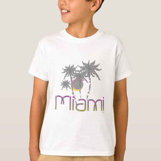 マイアミ、フロリダパームズカッコいい Tシャツ (正面)