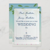 マイアミ、フロリダパーム旅行ポスター。 招待状 (正面/裏面)