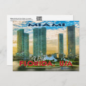 マイアミ、フロリダ州を訪れる ポストカード (正面/裏面)
