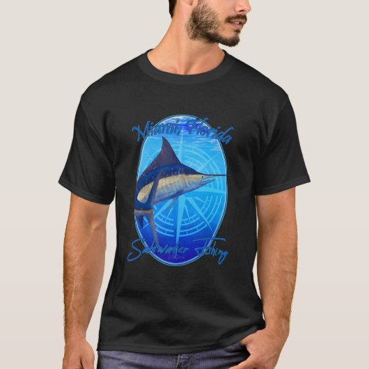 マイアミ フロリダ州 沖釣り 魚 Tシャツ (正面)