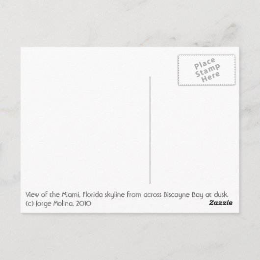 マイアミ,フロリダ,ザシティビューティフル ポストカード (裏面)