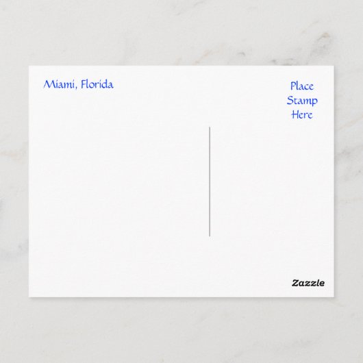 マイアミ フロリダ スカイラインとハーバー ポストカード (裏面)