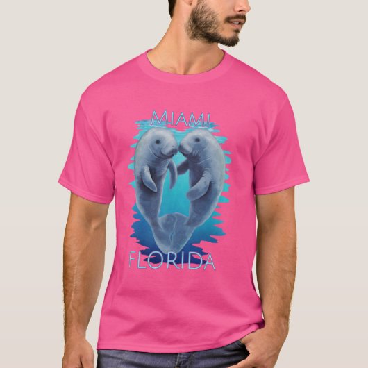 マイアミ フロリダ 旅行 かわいい マナティー 海牛 Tシャツ (正面)