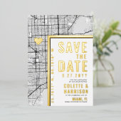 マイアミ ラブ ロケーター | 結婚式の出欠確認 箔招待状 (立ち正面)