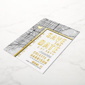 マイアミ ラブ ロケーター | 結婚式 Save the Date 箔招待状 (回転した状態)