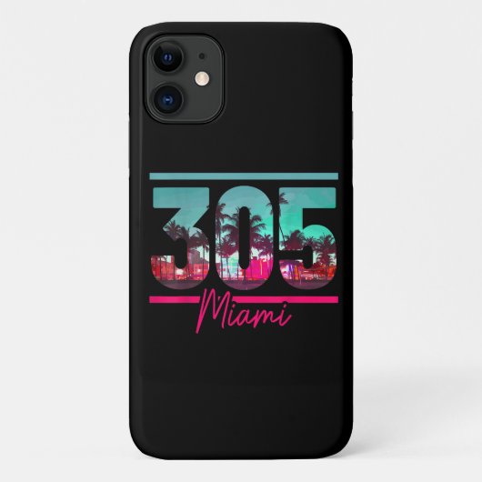 マイアミ 305 フロリダ州 エリアコード ヴィンテージ ヤシの木 誇り Case-Mate iPhoneケース (裏面)