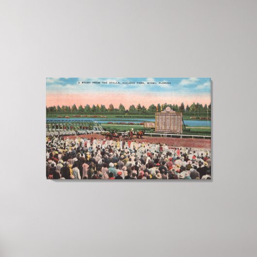 マイアミ， FL – ヒアレアパークの景色と馬 キャンバスプリント (正面)