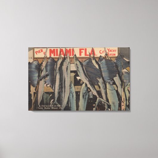 マイアミ, FL – ピア5シティヨットクラブw/ キャンバスプリント (正面)