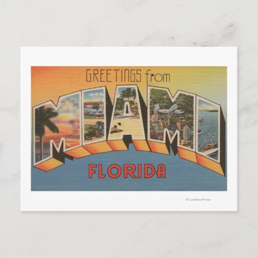 マイアミ, FloridaLarge Letter Scenesマイアミ, FL ポストカード (正面)