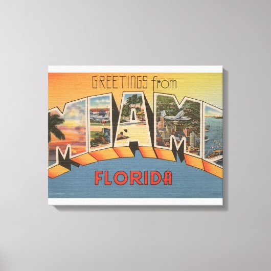 マイアミ, FloridaLarge Letter Scenesマイアミ, FL 2 キャンバスプリント (正面)