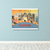 マイアミ, FloridaLarge Letter Scenesマイアミ, FL 2 キャンバスプリント (インサイチュ (ウッドフロア))