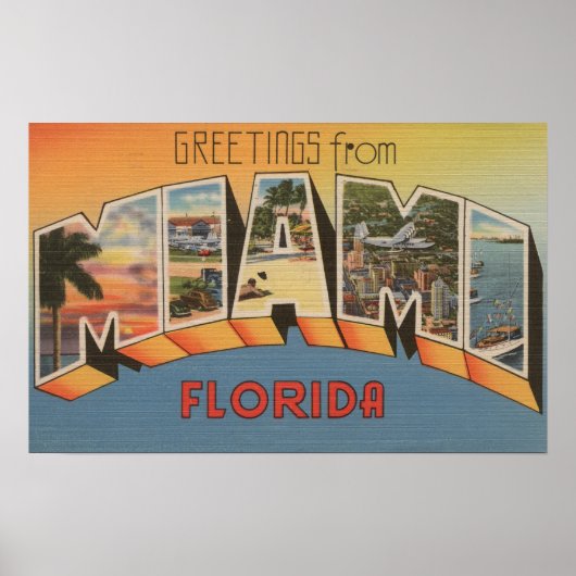マイアミ, FloridaLarge Letter Scenesマイアミ, FL 2 ポスター (正面)