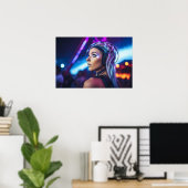 マイアミEDMレイヴの女の子 ポスター (ホームオフィス)