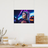 マイアミEDMレイヴの女の子 ポスター (キッチン)