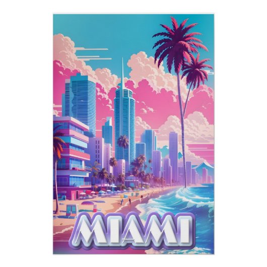 マイアミVAPORWAVE旅行 ポスター (正面)