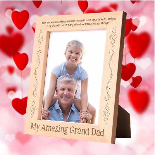 マイアメージンググランドパパメッセージファーザーズデイギフト レーザー彫刻フレーム