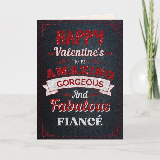 マイアメージングフィアンセグリッターバレンタインカード カード (正面)