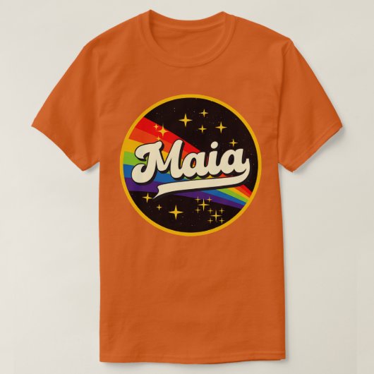 マイアレインボーイン宇宙ヴィンテージスタイル Tシャツ (デザイン正面)