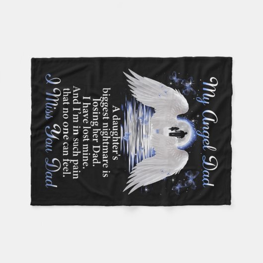 マイアングルパパiユー恋しく思パパメモリアルデー父親 フリースブランケット (正面(横))