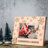 マイアンドサンタクローススノーフレーク名前をカスタムする レーザー彫刻フレーム