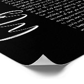 マイウィッシュブラックスクリプトソングリリックウォールアートプリント ポスター (角)