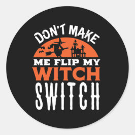 マイウィッチスイッチ面白いハロウィーン引用文とプリンをフリップ ラウンドシール